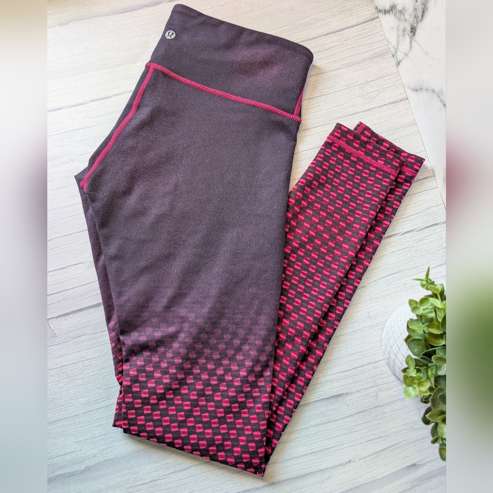 Lululemon Wunder Under Pant III - Deep Dive Dip Berry Rumble Black